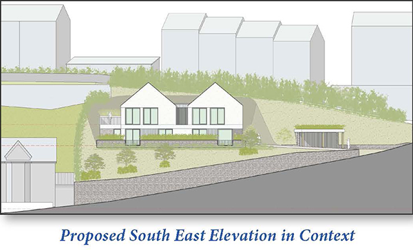 Lot: 51 - LAND WITH PLANNING FOR DETACHED THREE-BEDROOM DWELLING IN SOUGHT AFTER LOCATION - Proposed South East Elevation in Context